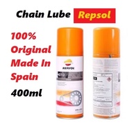 ORIGINAL REPSOL 400ML CHAIN LUBE MOTORCYCLE CHAIN LUBRICANT MINYAK RANTAI REPSOL MYK RANTAI SPRAY RA