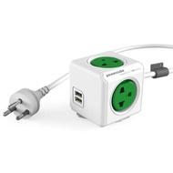 Allocacoc ปลั๊กไฟ PowerCube Extended USB (Cable 1.5M) - Green