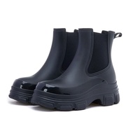 Thời Trang Nữ Gót Dày Giày Chelsea Boot Chống Thấm Nước Chống Trơn Trượt PVC Giày Đi Mưa Người Lớn M