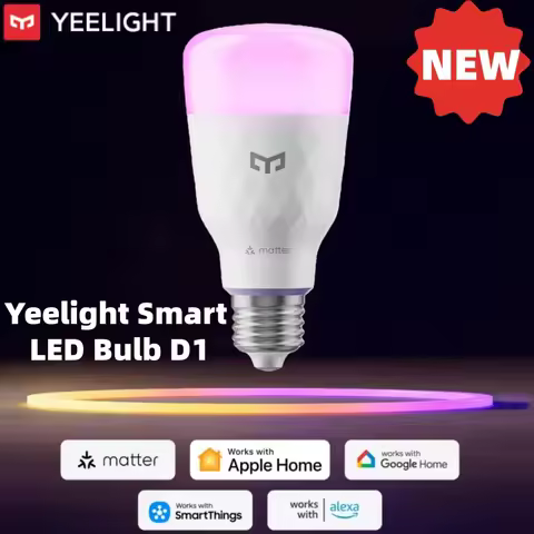 New Yeelight Smart LED Bulb D1 16 Million Adjustable color RGB E27 Base 1300lm Voice Control For App