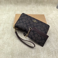 2026 New Official Store Original Authentic Womens Classic C-Word Old Flower Embossed Zipper Long Wal