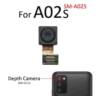 ด้านหน้าเทเลโฟโต้แมโครความลึกสูงสุดด้านหลังหลักสายเคเบิ้ลยืดหยุ่นสำหรับกล้องเซลฟี่ Samsung Galaxy A02s A025 A21s A03s A037 A217อะไหล่ซ่อม