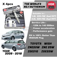 NGK Premium RX Spark Plug - Toyota Wish 1.8L 2ZRFAE 2.0L 3ZRFAE 2nd Gen ZNE20 ZNE25 ZGE21 ZGE22 ( Ye