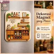 Nubri COD Tempelan Magnet Kulkas Unik | Dekorasi Rumah Hiasan Dapur | Desain Miniatur Bar