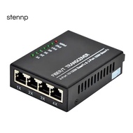 10/100M 2 Fiber Ports 4 RJ45 Port Fiber Media Converter 1310nm/1550nm Single Mode Simplex 20km SC