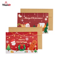 Thunlit Christmas Card with Envelop Greeting Card Personalized for Merry Christmas Wishes Gift Card for Family Friends Students Classmates