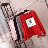 Women's Long Sleeve Printed Casual Pullover Top Causal Thicken Sweater