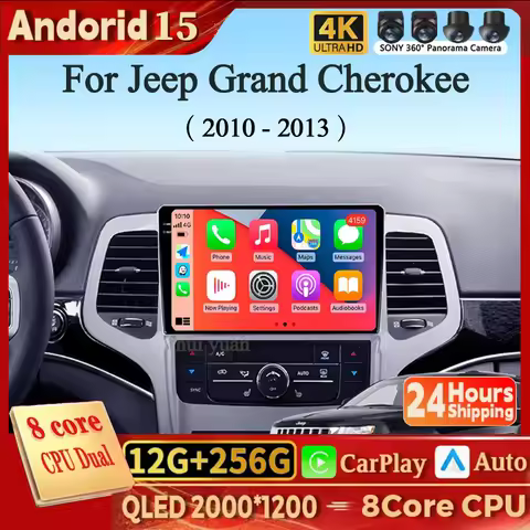 For Jeep Grand Cherokee WK2 2010 - 2013 Android 15 2K QLED Stereo Car Radio Multimedia Video Player 
