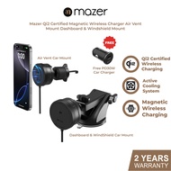 Mazer Qi2 Magnetic Wireless Fast Charging Car Charger Air Vent Mount Dashboard Windshield Mount