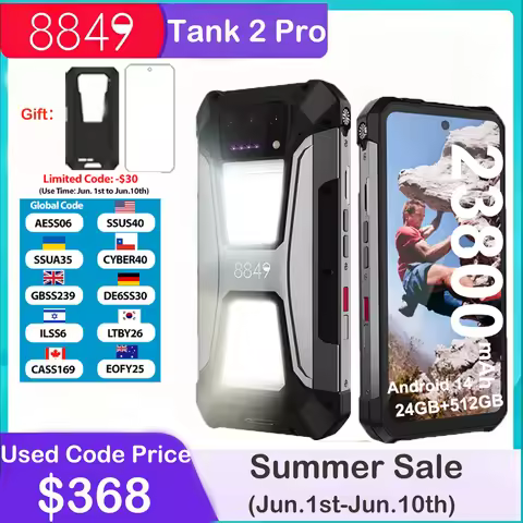 8849 Tank 2 PRO Rugged Smartphone with Projector 6.79" 2.4K Display 24GB 512GB Mobile Phone 23800mAh
