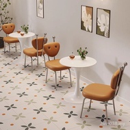 Negotiate Influencer Light Luxury Simple Modern Milk Tea Shop Table Chair Reception Table Small Roun
