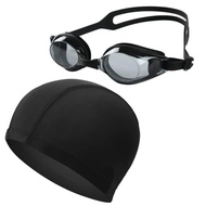 [Jravezt] Swimming Goggles Swim Cap 2-Piece Set Underwater Glasses Swimming Cap Good Stretch Swim Go