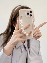 假珍珠手環手機殼,適用於iphone 11、iphone 13、iphone 14 Pro Max
