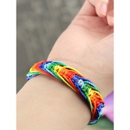 Bracelet Bracelet Knot Bracelet Tibetan Style Multicolored Rope Hand-woven Bracelet Rainbow Bracelet