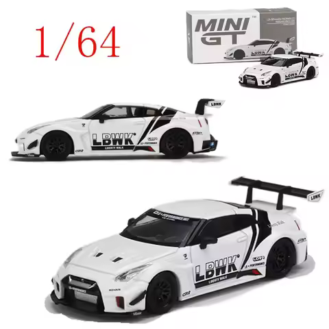 ‌Diecast MINIGT 1:64 Nissan SKYLINE GT-R (R35) 35GT-RR Version 2 Alloy Car Model #209 Gifts for Boys
