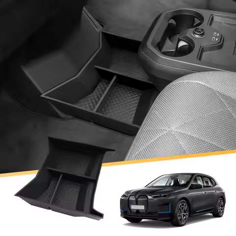 Car Central Storage Box for BMW iX I20 EV 2022 2023 2024 Non-slip Rubber Armrest Storage Box Auto BM