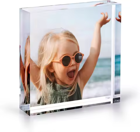 Acrylic Photo Block, Custom Photo Gifts, | 0.4" Thick | Personalized Acrylic Print | Wedding Crystal
