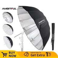 AMBITFUL 105cm 130cm 160cm Deep Parabolic Black Silver White Reflective Umbrella Studio Light Umbrel