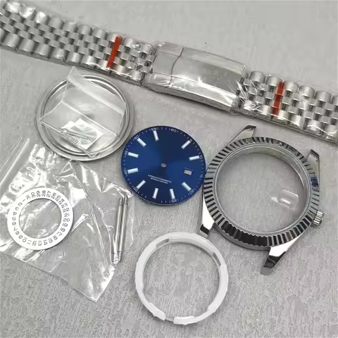 41MM 8215 R Case Dial Strap Hands Set for 8200 2813 Movement Sapphire Crystal Luminous Watch Accesso