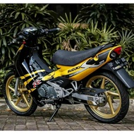 SUZUKI (CASH ON DELIVERY) Satria 2-stroke Yellow Striping Satria R lumba 2002 2003 Black Yellow Stic