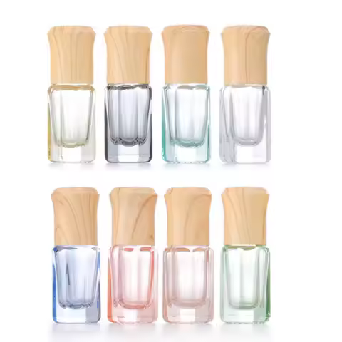 Set 8X 3ML 6ML Glass Octagon Roll On Bottle Essential Oils Roller Ball Vials for Perfume Aromatherap