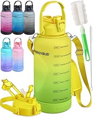 EnergyBud Half Gallon Water Bottle With Straw | Eastman Tritan Material: Food-Safe | Dishwasher Safe
