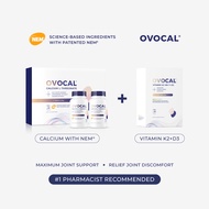 OVOCAL Calcium L-Threonate + NEM® for joint 2*30 tab + Vitamin K2+D3 30 tab ชุดแก้ปวดเข่า ฟื้นฟูเข่าเสื่อมและสลายพังผืด