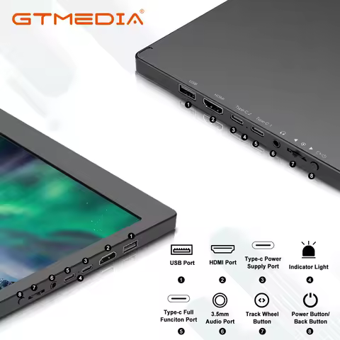 New GTMEDIA Mate X Portable Monitor Attachable Dual Screen 195 Degree Rotation 11.6 Inch Monitor 108