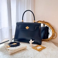 【日本中古】Vintage Bally 雕花扣Kelly手提包 附原裝麈袋皮肩帶