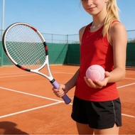 6 Pieces Pink Tennis Ball Chemical Fiber Fuzzy Tennis Ball Stitched Seams Standard Shape