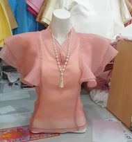 🎠 เสื้อผู้ใหญ่ มีหลายสี เสื้อออกงานบุญ ชุดไทยประยุกต์ ผ้าไหมแก้ว Size M-3XL (อก 36"-44") Thai