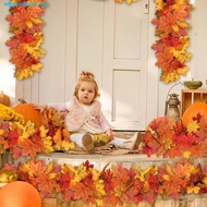 ALLGOODS Red Autumn Maple Leaves, Creative 1.7m Artificial Maple Garland, Autumn Leaf Garland Realis