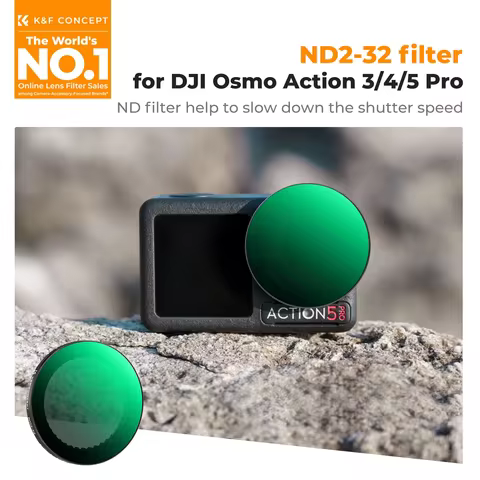 K&F CONCEPT Variable ND2-32 Filter for DJI Osmo Action 5 Pro/4/3 Snap-on Design No Need to Remove Or