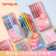 61-Color Glitter Highlighter Set 4PCS | Pastel Fluorescent Markers for Journaling & Notes | Waterpro