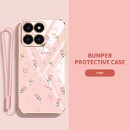 Casing Huawei Honor X8C X8B X8A X6C X6S X6A X6 X8 5G 70 Lite Full Screen Small Flower Shockproof Sil
