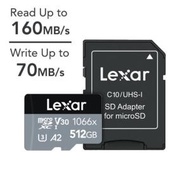 LEXAR Professional SILVER 系列 512GB 1066x microSDXC™ UHS-I 記憶卡