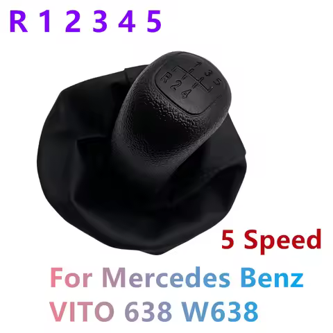 For Mercedes Benz VITO 638 W638 1996-2000 5 Speed Black Lever Gear Shift Knob Lever Shifter Gaiter B