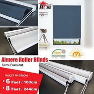 [HOMEBLIND]  Almere Roller Blinds / Semi-Blackout (70% Sunblock) Bidai Tingkap / Height 6 Feet & 8 F