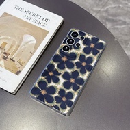 Blue Floral for Samsung 24 Ultra Case S26 Ultra S25 S24 Plus S23 FE S22 S21 S20 Shockproof Cover Sof