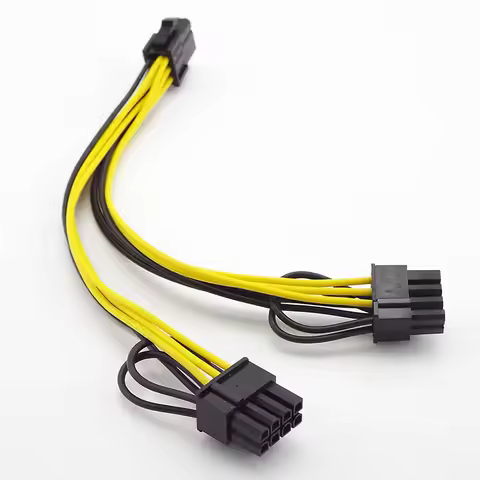 PCI-E 6-pin to Dual 6+2-pin Power Splitter Cable Graphics Card PCIE PCI Express 6Pin to Dual 8Pin Po