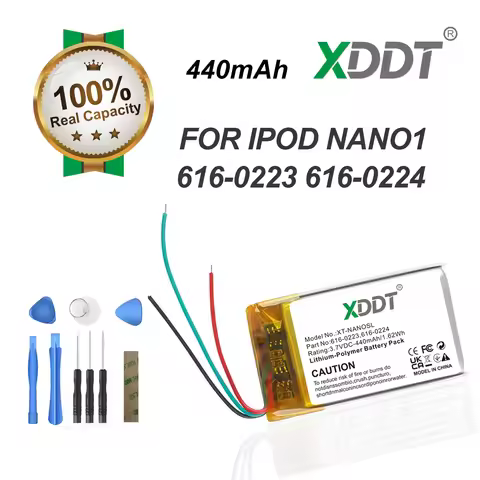 616-0223 616-0224 616-0283 440mAh Battery For iPod Nano1 1st Gen Generation MP3 A1137 Nano 1 616-022