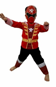 KOSTUM BAJU ANAK POWER RANGER MERAH FREE TOPENG