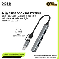 BAZE USB HUB Ultra Slim 4 in 1 USB C USB/ Hub Docking Station MultiFunction High Quality With 2 in 1