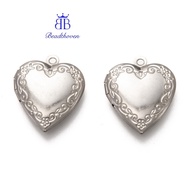 5pc 316 Stainless Steel Locket Pendants Photo Frame Charms for Necklaces Heart Stainless Steel Color
