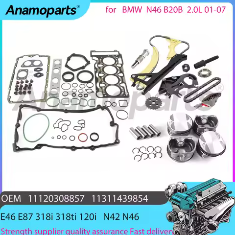M46 B20B Cylinder Head Gasket Set Timing chain kit For 2.0 1.8 L 01-07 BMW E46 E87 318i 318ti 120i N