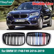 Front Kidney Grill Racing Grille Fit For BMW X1 F48 F49 2016-2019 Car Accessories Replacement Part D
