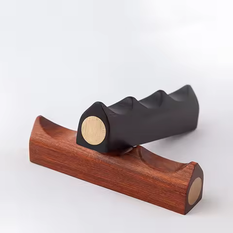 2Pcs Chinese Calligraphy Pen Holder Premium Copper-Embedded Brush Rest Rack for Artists Writers Desk