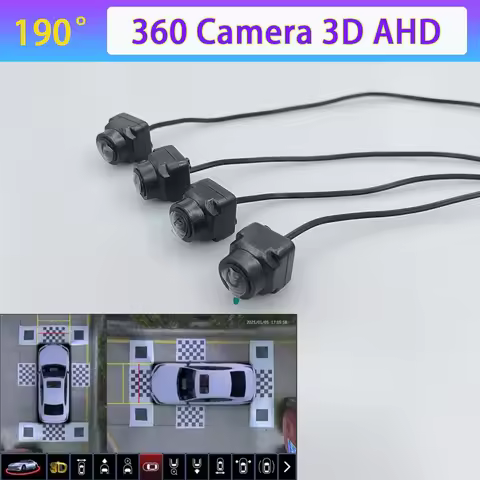 4Pcs Cameras Square 18mm 360 Panoramic Camera 3D AHD 25fps For Android Navigation Screen 360 Program