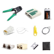 Ethernet Network Cable Tester Tools Kits RJ45 Crimper Stripper Wire Detector