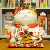 Ceramic Lucky Cat Display with Lights Lucky Cat Display Lucky Cat/ Cat Decoration